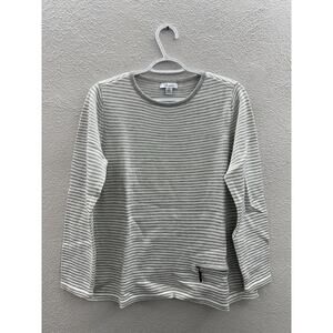 The Tog Shop Womens Sweater Size Medium Ivory Striped Long Sleeve Knit